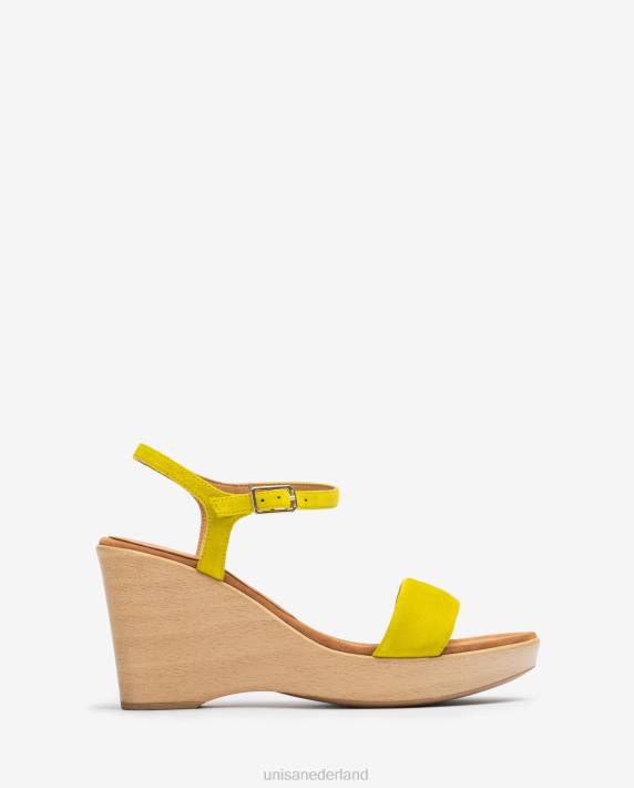 Unisa 02B0250 suède sandaal met blok vrouwen groente