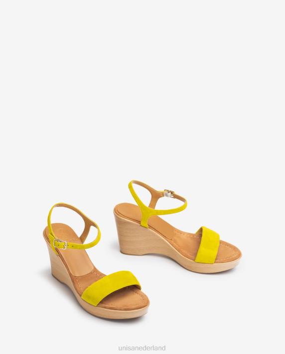 Unisa 02B0250 suède sandaal met blok vrouwen groente