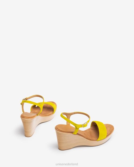Unisa 02B0250 suède sandaal met blok vrouwen groente