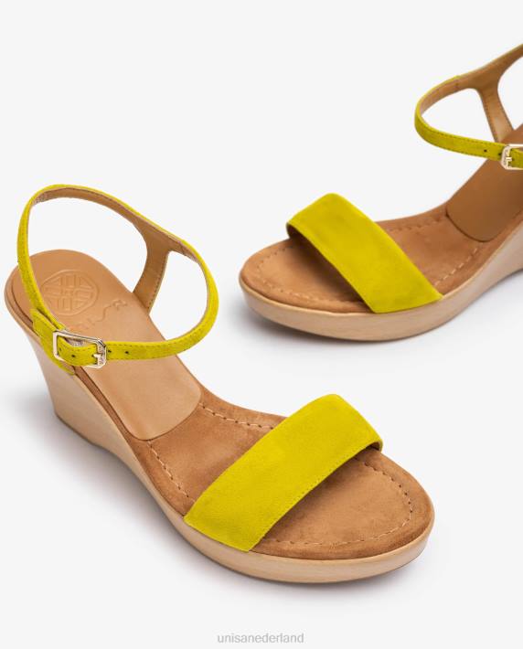 Unisa 02B0250 suède sandaal met blok vrouwen groente