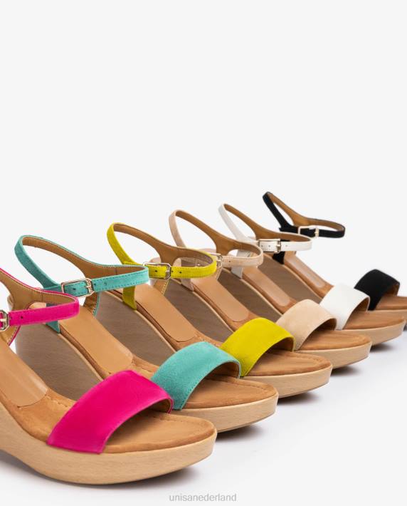 Unisa 02B0250 suède sandaal met blok vrouwen groente