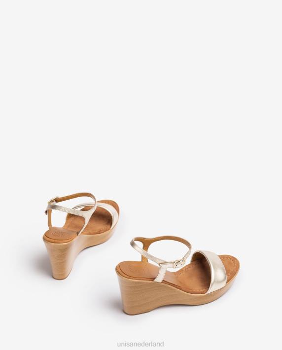Unisa 02B0252 metallic effect sandaal met blok vrouwen bevallig
