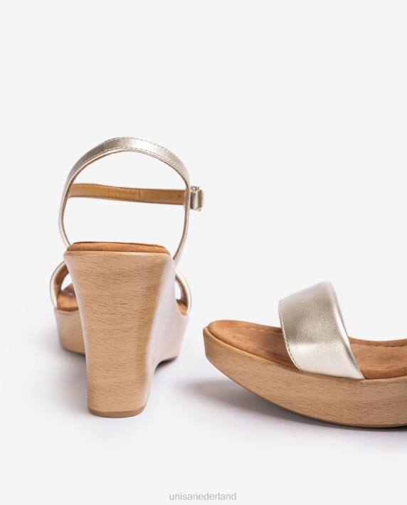 Unisa 02B0252 metallic effect sandaal met blok vrouwen bevallig