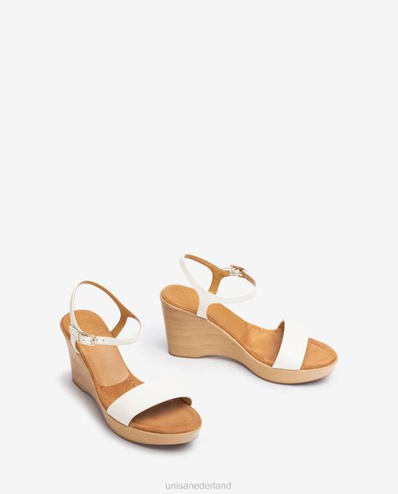 Unisa 02B0254 leren sandaal met blok vrouwen wit