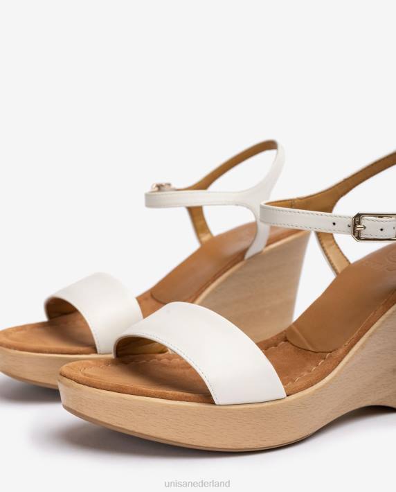 Unisa 02B0254 leren sandaal met blok vrouwen wit