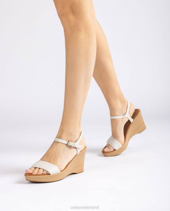 Unisa 02B0254 leren sandaal met blok vrouwen wit