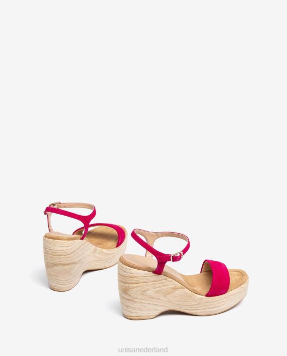 Unisa 02B0279 suède sandaal met blok vrouwen bevallig