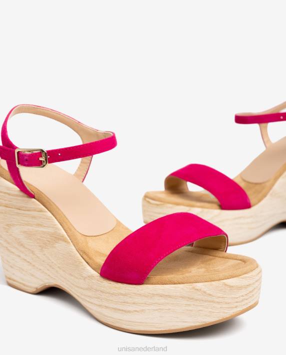 Unisa 02B0279 suède sandaal met blok vrouwen bevallig