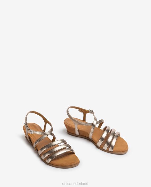 Unisa 02B0309 gevoerde sandaal met bandjes vrouwen bronzen