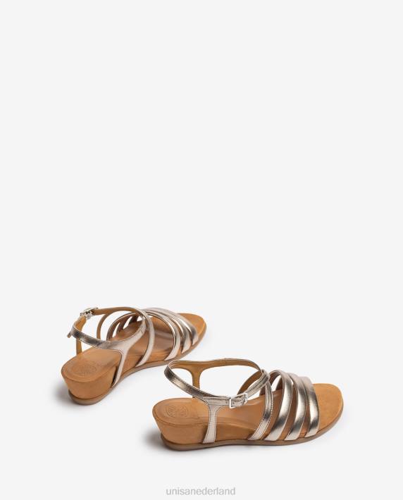 Unisa 02B0309 gevoerde sandaal met bandjes vrouwen bronzen