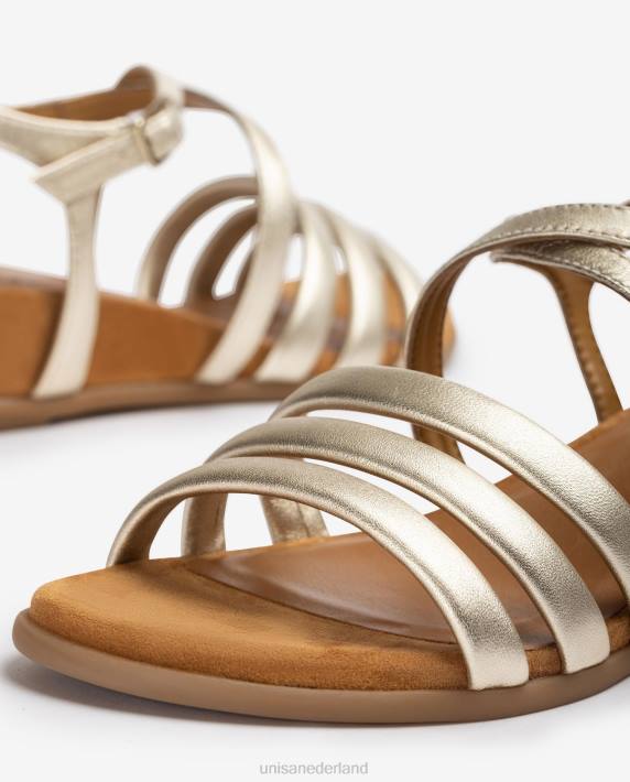 Unisa 02B0310 gevoerde sandaal met bandjes vrouwen goud