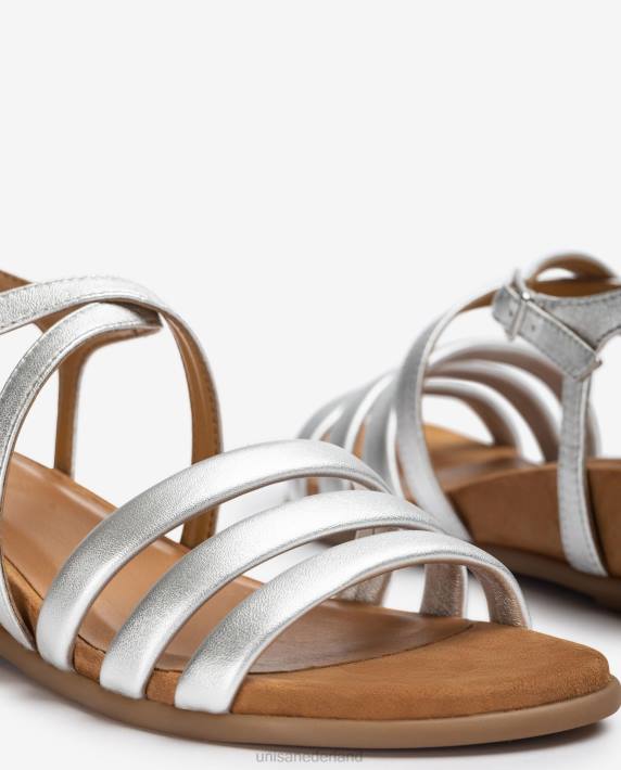 Unisa 02B0311 gevoerde sandaal met bandjes vrouwen zilver