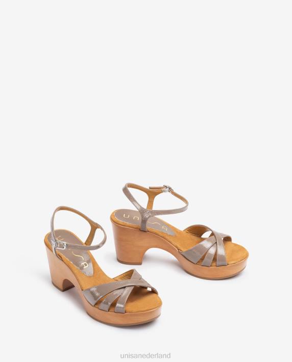 Unisa 02B0373 sandalen met patentblokken vrouwen bruin