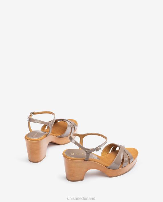 Unisa 02B0373 sandalen met patentblokken vrouwen bruin