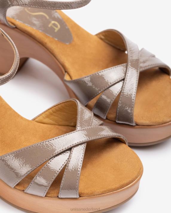 Unisa 02B0373 sandalen met patentblokken vrouwen bruin