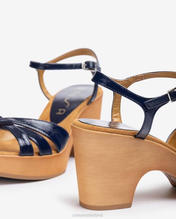 Unisa 02B0374 sandalen met patentblokken vrouwen blauw