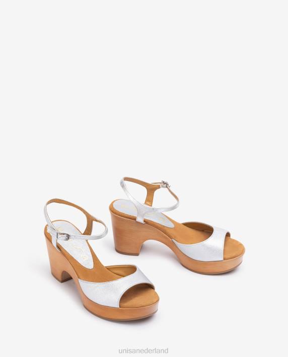 Unisa 02B0378 halfsleehak metallic sandaal vrouwen mode