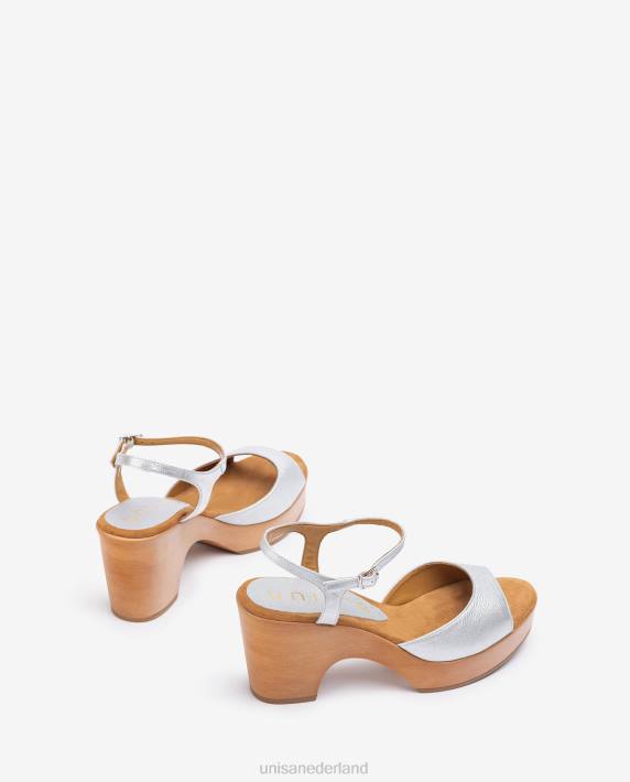 Unisa 02B0378 halfsleehak metallic sandaal vrouwen mode