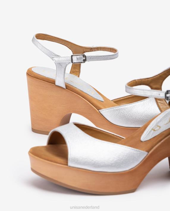 Unisa 02B0378 halfsleehak metallic sandaal vrouwen mode