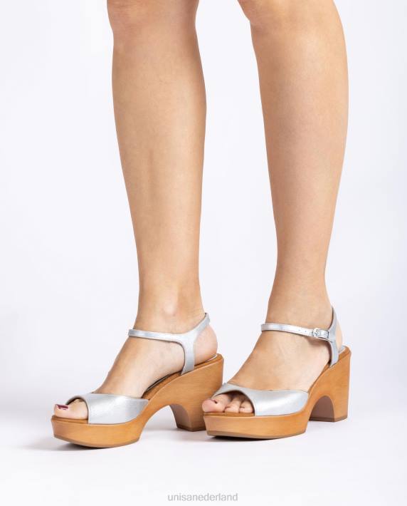 Unisa 02B0378 halfsleehak metallic sandaal vrouwen mode