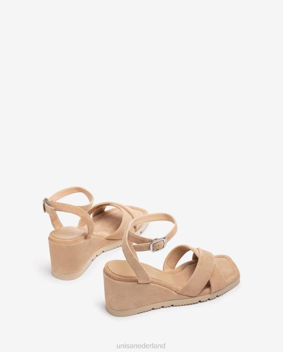 Unisa 02B0414 sandaal met sleehak en zacht verdikte zool vrouwen beige