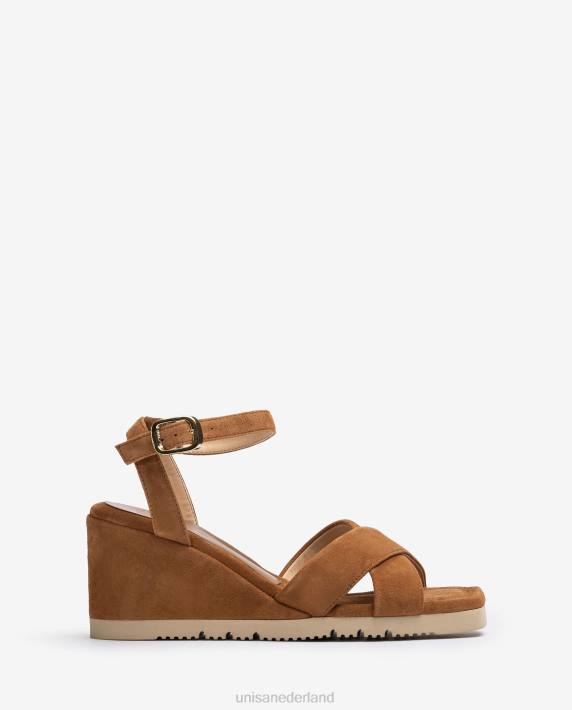 Unisa 02B0415 sandaal met sleehak en zacht verdikte zool vrouwen bruin