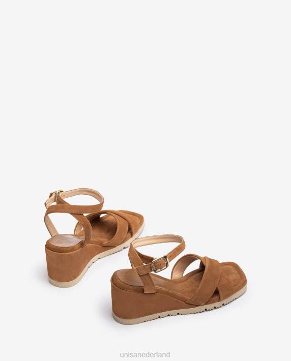 Unisa 02B0415 sandaal met sleehak en zacht verdikte zool vrouwen bruin