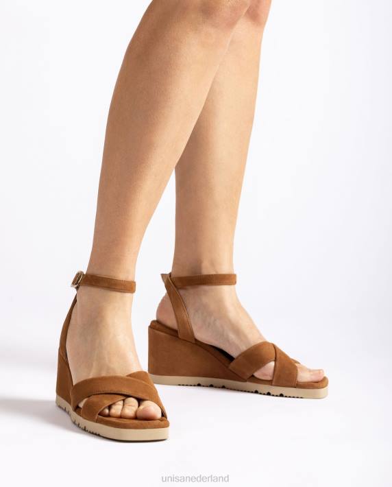 Unisa 02B0415 sandaal met sleehak en zacht verdikte zool vrouwen bruin