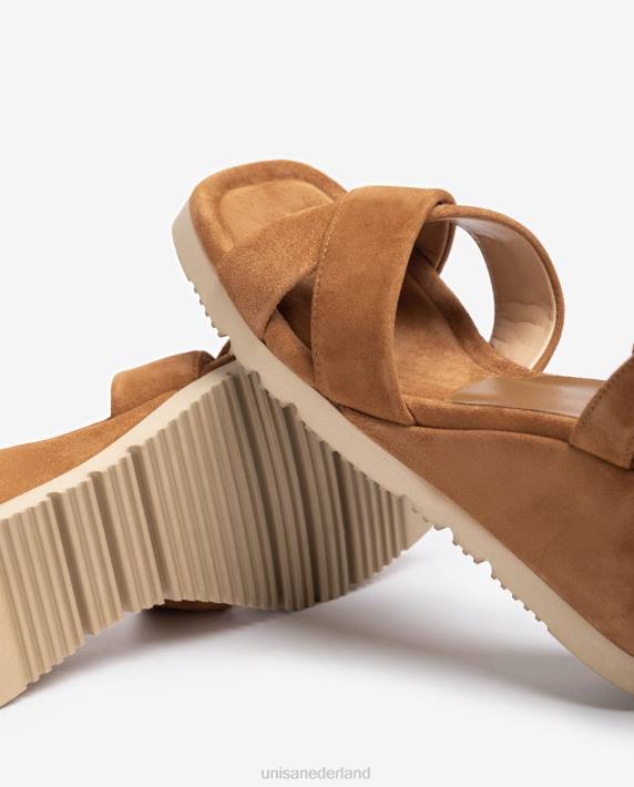 Unisa 02B0415 sandaal met sleehak en zacht verdikte zool vrouwen bruin