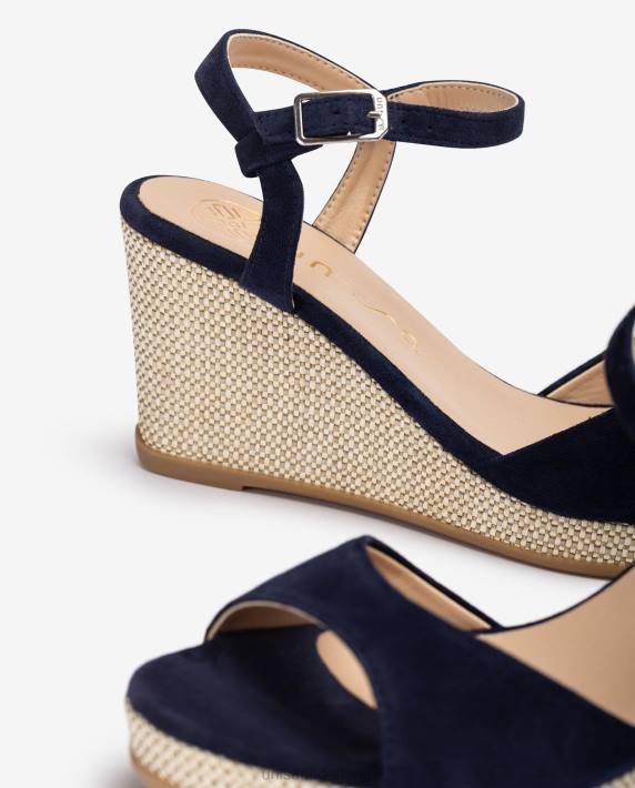 Unisa 02B0489 sandaal met sleehak van raffia vrouwen bevallig