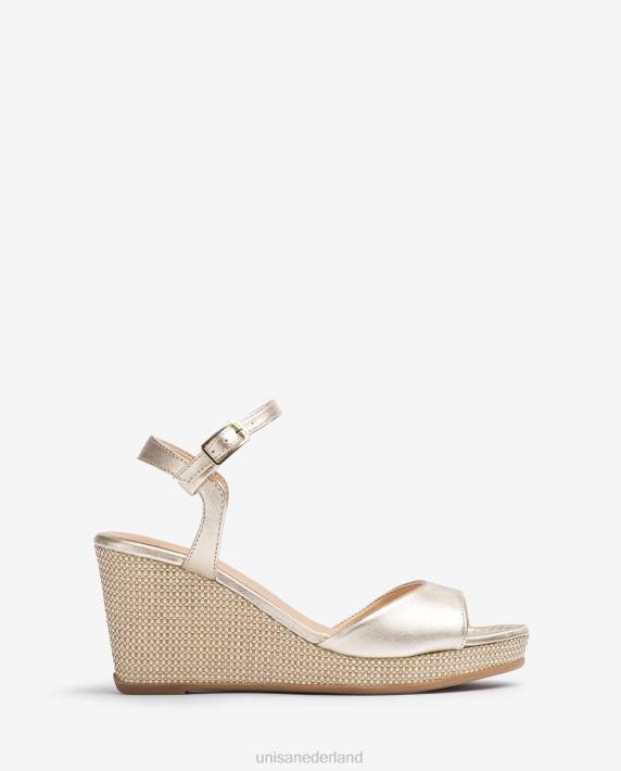 Unisa 02B0490 sandaal met sleehak van raffia vrouwen mode