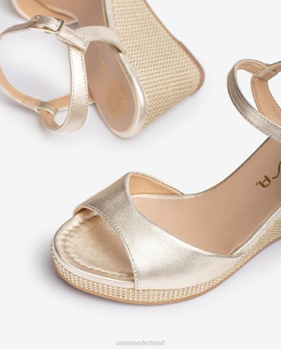 Unisa 02B0490 sandaal met sleehak van raffia vrouwen mode