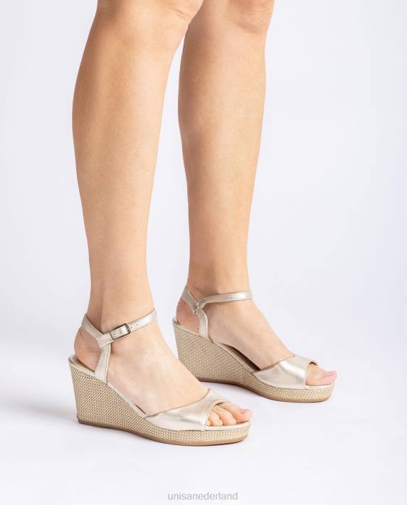 Unisa 02B0490 sandaal met sleehak van raffia vrouwen mode