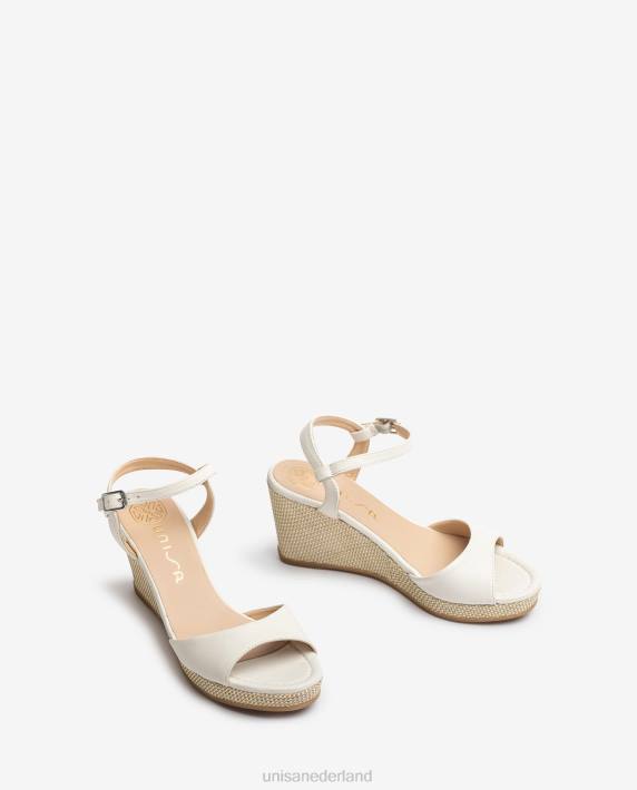 Unisa 02B0491 sandaal met sleehak van raffia vrouwen mode