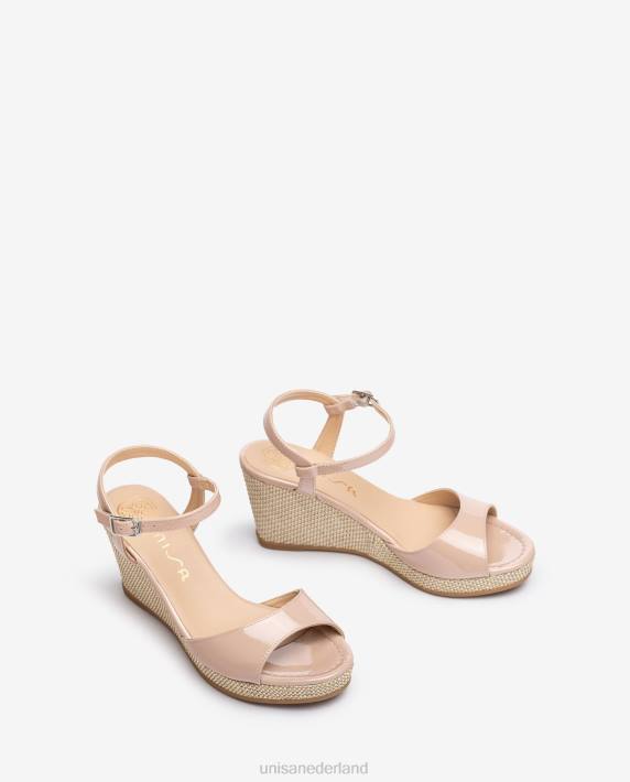 Unisa 02B0492 sandaal met sleehak van raffia vrouwen bevallig