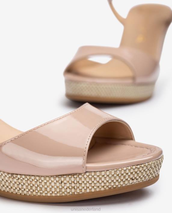Unisa 02B0492 sandaal met sleehak van raffia vrouwen bevallig