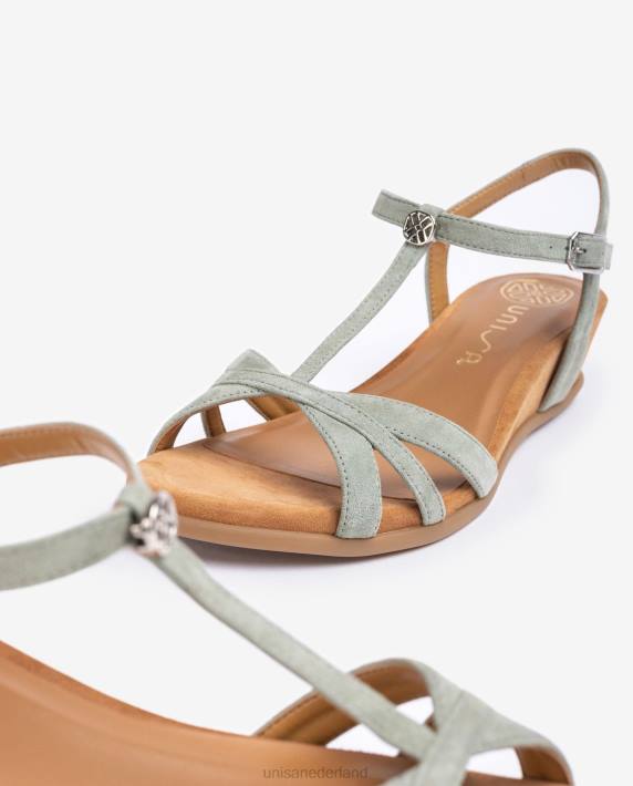 Unisa 02B091 Sandalen met bandjes en sleehak vrouwen groente